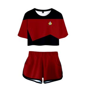 Wholesale 3d trek resale online - Hot Science fiction TV series Star Trek Short Treks cosplay D Two Pieces sets Women Hip hop Casual T shirt shorts Sport Suit X0612