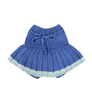 Kids Wide Leg Pants Baby Girls Summer Knitted Short Trousers Toddler Skirt Casual Bottom Girl Clothes Knitwear 210521