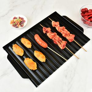 Grill Antihaft-Bratpfanne Haushalt Outdoor Holzkohle Grills Pan Teppanyaki Werkzeuge Gourmet, Der Abendessen Camping WH0176