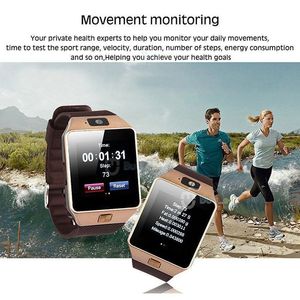 Braccialetti intelligenti DZ09 di alta qualità Smartwatch SIM Orologio sportivo intelligente per cellulari Android rel￳gio inteligente con scatola al dettaglio