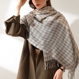 2021 Houngstooth толстое одеяло женщин шаль и обертки зимние кашемировые шарф хайаб дамы пашмина шелкография буфанда ECHARPE Q0828
