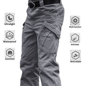 6XL City Military Tactical Pants Elastic Swat Combat Army Trousers Många fickor Vattentät Slitstarkt Casual Casure Män 210715