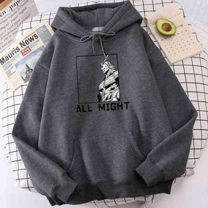 My Hero Academia All Might Print Mens Hoodie Warm Brand Tracksuit Comfortable Casual Hoody Oversized Casual Men Hoodies H1218