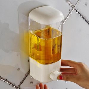 Liquid Soap Dispenser ML Bathroom Wall Mount Shower Shampoo Lotion Container Holder System Non Perforated El Toliet