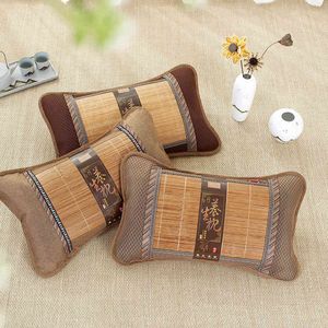 New Cozy Exquisited Binding Embroidered Bamboo Health Preserving Linen Cotton Throw Bed Pillow Core for Home Hotel