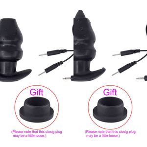 NXY Anal Oyuncaklar Hollow Fiş Elektro Penis BDSM Oyuncaklar Spekulum Dilator Prostat Şok Seks Oyunları Electroshock Büyük Buttplug Vibratör 1202