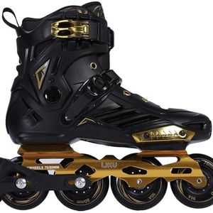 Neutral Black Gold Fitness Inline Skates High Quality Professional Roller Fancy Flat Shoes Beginner &