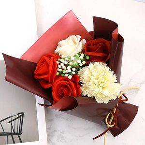 Decoratieve bloemen kransen Valentine s Day Elegant Party Soap Rose Heart Shaped Tin Box Sky Blue Flower Girlfriend s Gift Feestelijke decor
