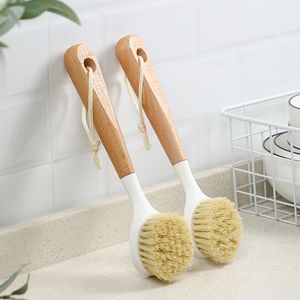 Kitchen cleaning pot brush does not stick to oil and dirty long-handled dishwashing can be wall-mounted sink stove