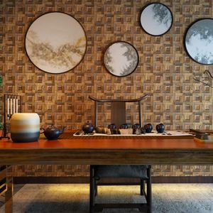 Wallpapers American Style Retro Wallpaper Character Wood Grain TV Background Bar Porch 3D Block Classic Wall Paper Roll