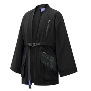 İşlevsel Kimono Kimono-Ceket Molle Techwear Noragi Japon Tarzı Harajuku Ninjawear WW J07 211013