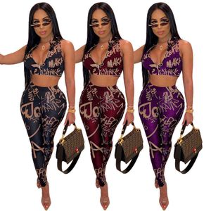 Womens Two Piece Pants Suit Sexy Letter Printing Sleeveless Tracksuits Spring And Summer New Pattern Shorts Desingner Clothes