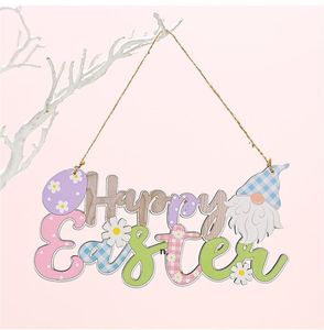 Easter Wooden Ornament Party Joy Hop Hanging Pendants for Spring Easter Day Home Office Decoration RRF12760