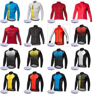 MAVIC Team Mens Winter thermal Fleece Cycling Jersey Long Sleeve Racing Shirts MTB Bicycle Tops Bike Uniform Outdoor Sportswea S21042968