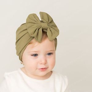 Nyfödd fetal hatt spädbarn knuten säkring keps ren färg båge dekoration födelsedaggåva foto rekvisita