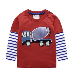 Metri di salto Baby Applique T-shirt a maniche lunghe Ragazzi Ragazze ops Abbigliamento in cotone Arrivo Autunno Primavera Kid for Boy 210529