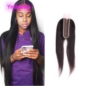 Brazilian Human Hair 2X6 Lace Closure Straight Body Wave Deep Wave Kinky Curly Middle Part Wholesale 5 Pieces/lot Natural Color