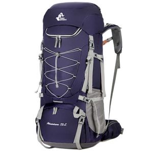 Açık çantalar ücretsiz şövalye 75L açık sırt çantası 2023 Yeni büyük kapasiteli yürüyüş kamp suya dayanıklı çanta trekking rucksack yağmur kapağı p230508