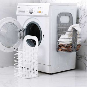 Household Laundry Storage Basket Collapsible Hamper Free Punching Clothing Toy Storage Baskets Household Laundry Storage Baskets 211112