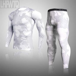 Grande do inverno dos homens Ski térmica underwear sets thermo camuflagem exercício roupas esportes calças snowboard camisas e calças 211108