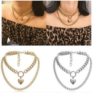 Vintage Double Layer Heart Locket Pendent Necklace for Women Gold Silver Openable Love Shape Pendents Statement Necklace Wholesale Price