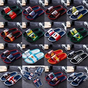 Football star Sports Slippers Brand designer Color printing Mens fashion Rubber Sandals Beach Slide Non-slip Flip Flops Indoor outdoor Shoes Size 40-45