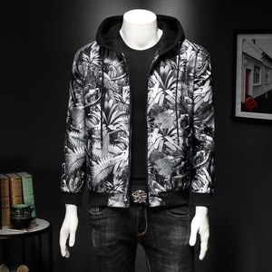 Primavera com capuz jaqueta masculino designer impressão moda casual jaqueta e casaco slim outerwear roupas masculino plus size M-5XL 210527