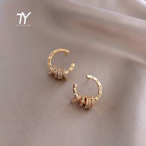 classic Roman digital round Stud Earrings with Simple needle South Korean women's jewelry temperament party Earring