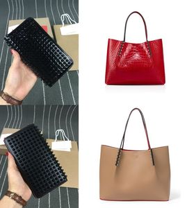 Fashio Słynne nitki Kobiety Mężczyźni Torby Na Ramię Oryginalna Skórzana Torebka Nity Luxurys Portfele Kolczki Łuk Crossbody Messenger Zestaw Torba Designer