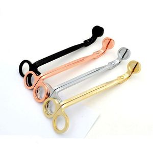 Aço Inoxidável Snuffers Vela Wick Trimmer Rose Gold Candle Scissors Cutter Castter Wick Trimmer Petróleo Lâmpada de óleo Trim Scissor Cutter GGA4967