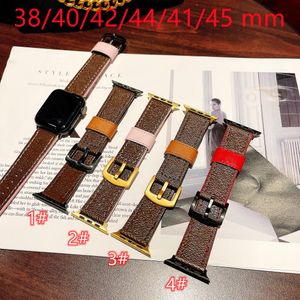 Watch Guard Smart Straps For Apple iwatch Strap Series 7 SE 3 4 5 6 38mm 44mm 41mm 45mm Gold Top Luxury Genuine Leather Wristband Women Men Watchstraps Halloween Gift