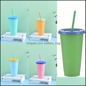 Wholesale disposable iced coffee cups for sale - Group buy Sts Disposable Kitchen Supplies Kitchen Dining Bar Home Gardensummer Oz Color Changing Cups Iced Coffee Drinkware Pp Magic Plastic Cup
