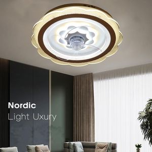 Nordic Proste kreatywne sypialnia lampa wentylatora salon sufit życiowy żyrandol zintegrowane lampy wentylatory zintegrowane lampy