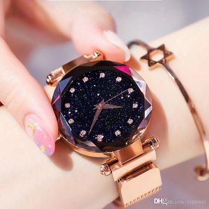 Damska Moda Zegarek Magnes Ze Stali Nierdzewnej Mediolan Mesh Strap Purpurowy Diament Zegarki Tik Tok Girl Gift Dress Sukienka Quartz Wristwatch Factory