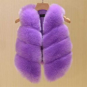 Mode Barnkläder Faux Fur Vest European Style Toddler Baby Flickor Waistcoat Winter Coat TZ135 211203