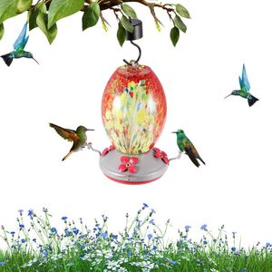 その他の鳥の供給ハチドリフィーダー装飾水ボウルガラス花瓶吊り明日の色4給餌ステーションアントガードフック