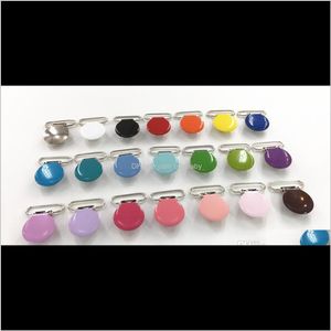 Wholesale lead toys resale online - Pacifiers Chenkai Mm Round Metal Suspenders Soothers Holder Diy Baby Shower Dummy Pacifier Chain Clips Toy Lead Colors F48X2 Vurpn