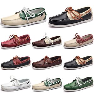 Mężczyźni Casual Shoes Potrójny Czarny Biały Popularne Oddychające Silver Taupes Mahoganys Brown Joggings Walking Mieszkania Softs Multis Leather Mens Sneaker Outdoor Trener