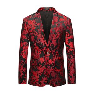 Męskie Garnitury Blazers Floral Party Dress Garnitur Luksusowe Haftowane Wedding Blazer Dinner Tuxedo Jacket