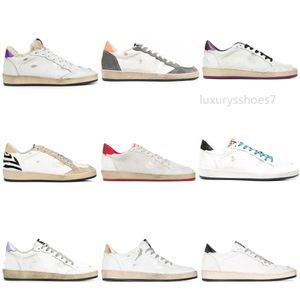 Itália marca ouro bola estrela sneakers luxo shoes de luxo clássico branco do-velho homem desenhador de sapato homem mulheres moda sapato casual