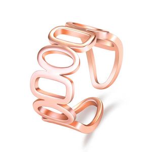 Metal Chain Rings Band Finger Women Open Adjustable Rose Gold Knuckle Rings Cuff punk Street Style Girls Fashion Jewelry Will and Sandy