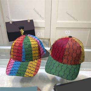 Designer Rainbow Skateboard Caps Stripe Pattern Ball Caps Hip Hop Casquette Outdoor Adjustable Fitted Hats Unisex