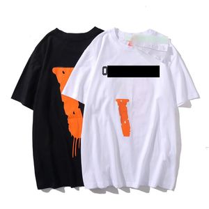 Cosigned Trzy kolory Czarny I Pomarańczowy T Shirt Projektanci Odzież Duży V Tees Polo Moda Krótki Rękaw Wypoczynek Mężczyźni S Odzież Kobiety Sukienki Męskie Dres