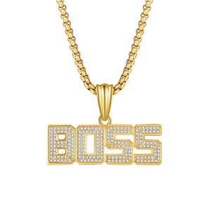 Хип-хоп Письмо Босс Кулон Ожерелье Bling Diamond Ожерелья для мужчин Женщины Мода Ювелирные Изделия будут и Сэнди