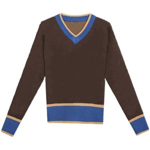 Sonbahar Kış Kış Kadın Sweaters Coats Moda Retro Mektup Jakard Mürettebat Boyun Jumper Sweatshirt Bahar Hırgalar Örtü Kadın Kaşmir Sweater