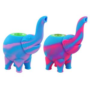 Elephant Bubbler Silikonowe Palenie Rury Wody Bongs Szklany Miska do tytoniu