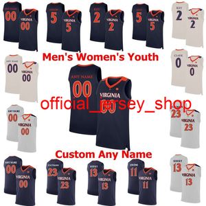 NCAA Virginia Cavalier College Basketball Justin Justin McKoy Jersey Sam Hauser Wally Waller Tomas Woldetensae Barry Parkhill Personalizado Stitch