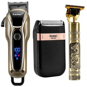 Professionell Barber Hair Clipper Rechargeable Electric Elect Cutting Machine Beard Trimmer Shaver Trådlös Corded 220216