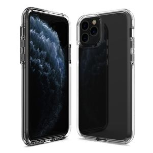 Ultra Clear 2 em 1 casos telefônicos transparentes para 12 11 pro máximo mini XR X 8 7 6 mais Samsung S21 Fe Note20 A32 A51 A71 4G A72 A52 A42 A22 A12 5G A02S Redmi Nota 10 Moto G Play