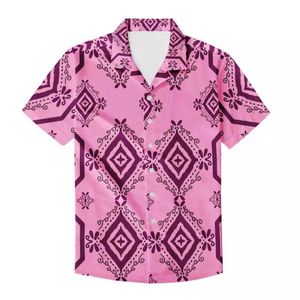Heren Casual Shirts Polynesische Tattoos Tribal Print Merk Zomer Strand Shirt Mode Korte Mouw Losse Plus Size XL